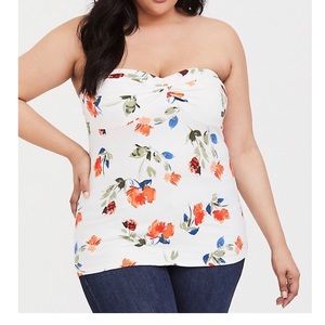 WHITE FLORAL FOXY TUBE TOP